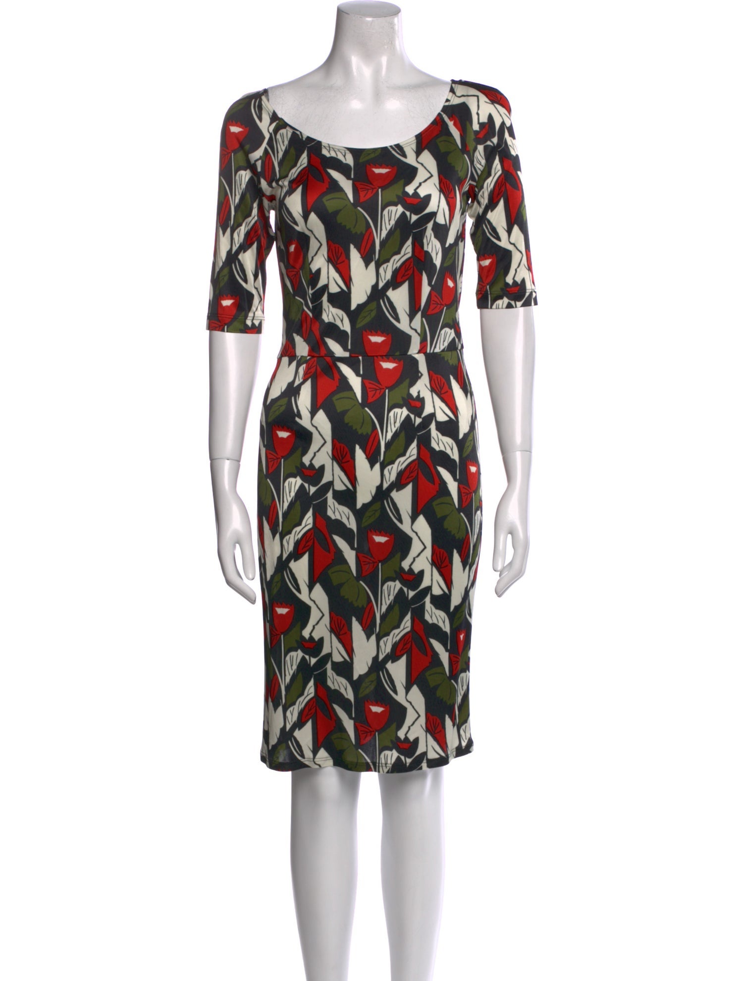 Suno Printed Knee-Length Dress