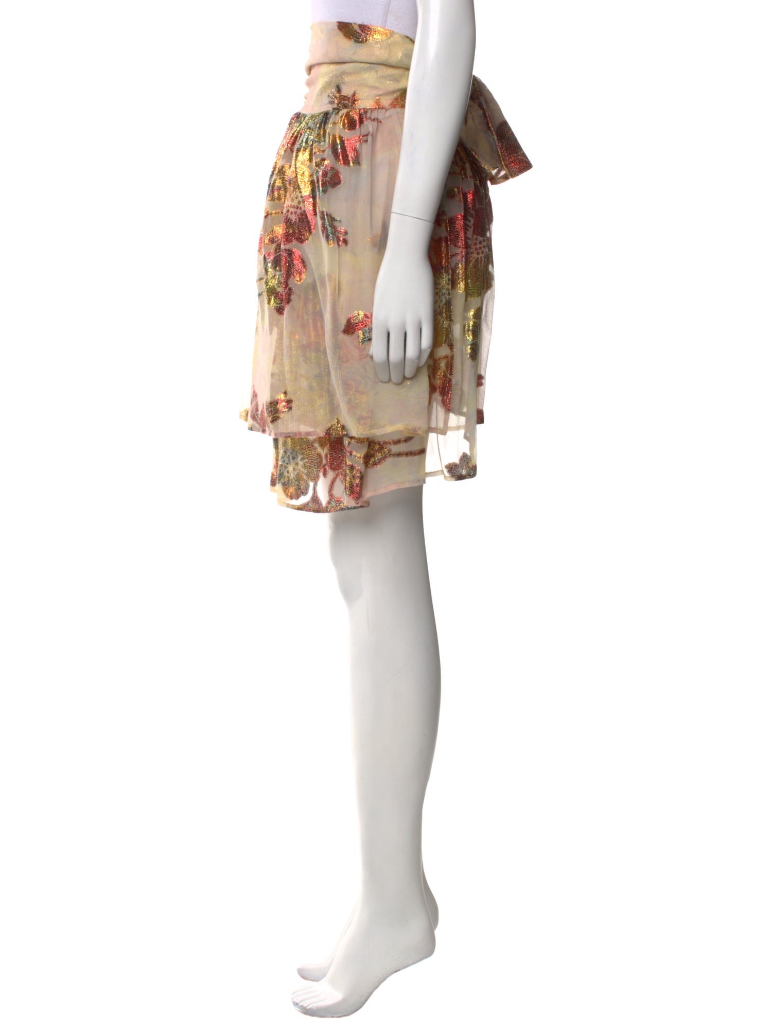Suno Floral Print Knee-Length Skirt