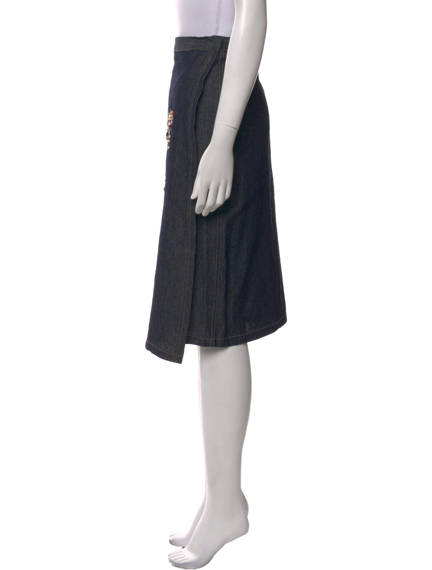 Suno Floral Print Knee-Length Skirt