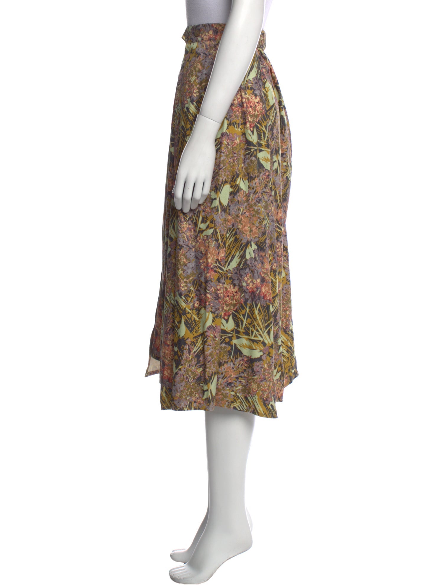 Suno Floral Print Midi Length Skirt