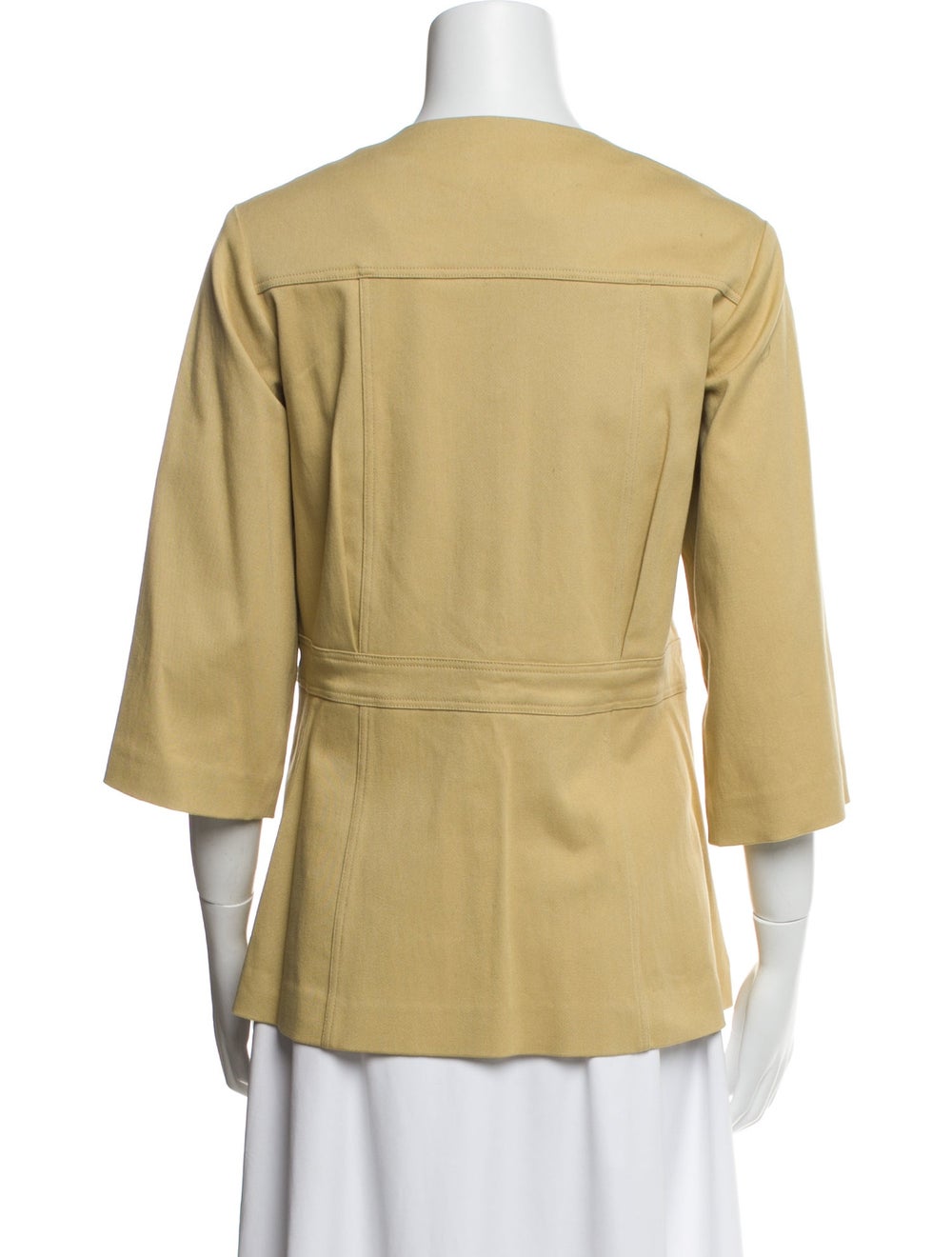 Suno Utility Jacket Yellow Collarless Patch Pocke… - image 3