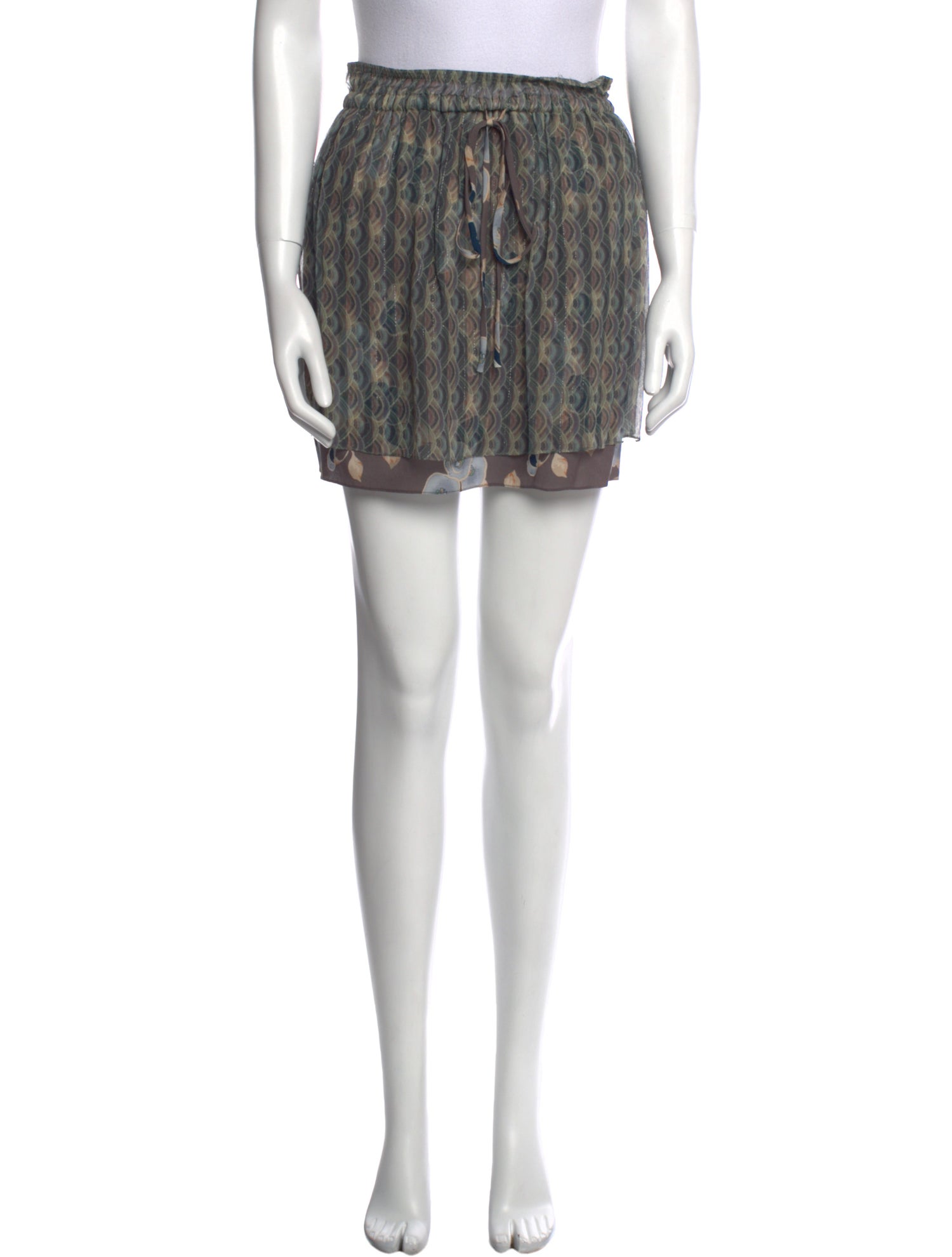 Suno Printed Mini Skirt