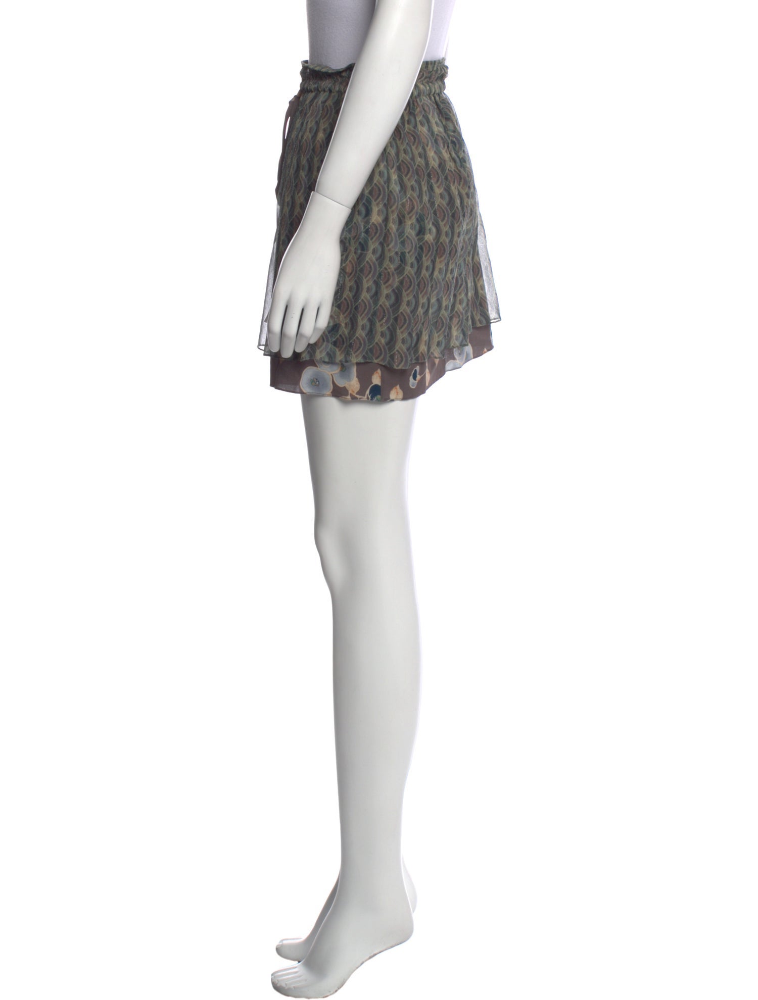 Suno Printed Mini Skirt