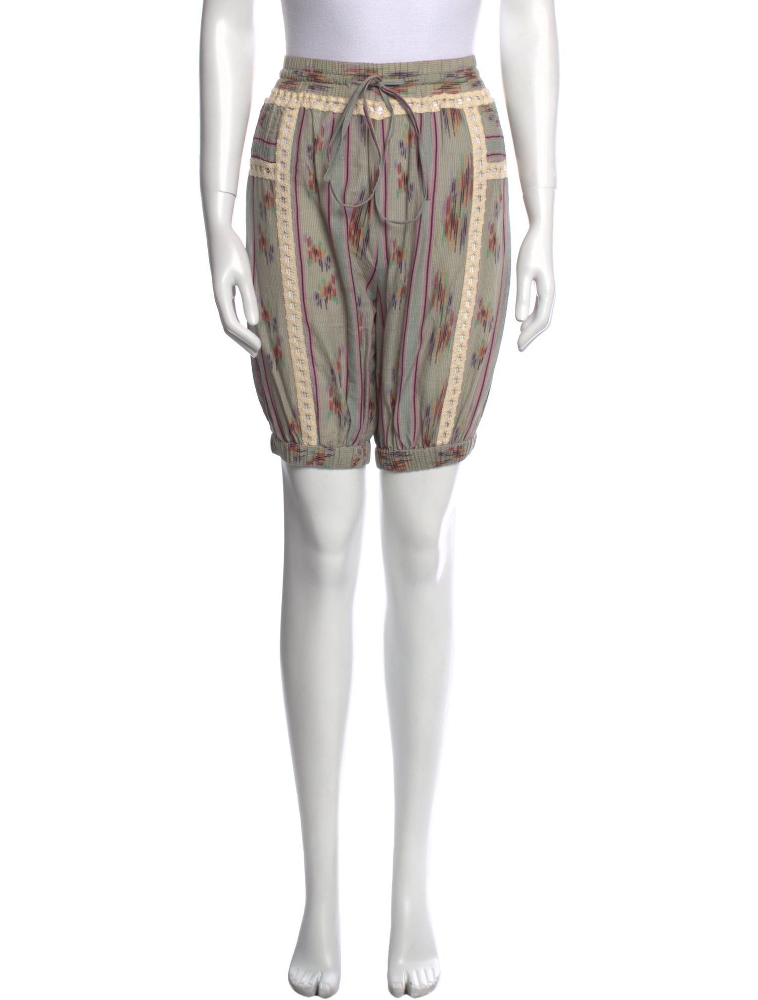 Suno Striped Knee-Length Shorts