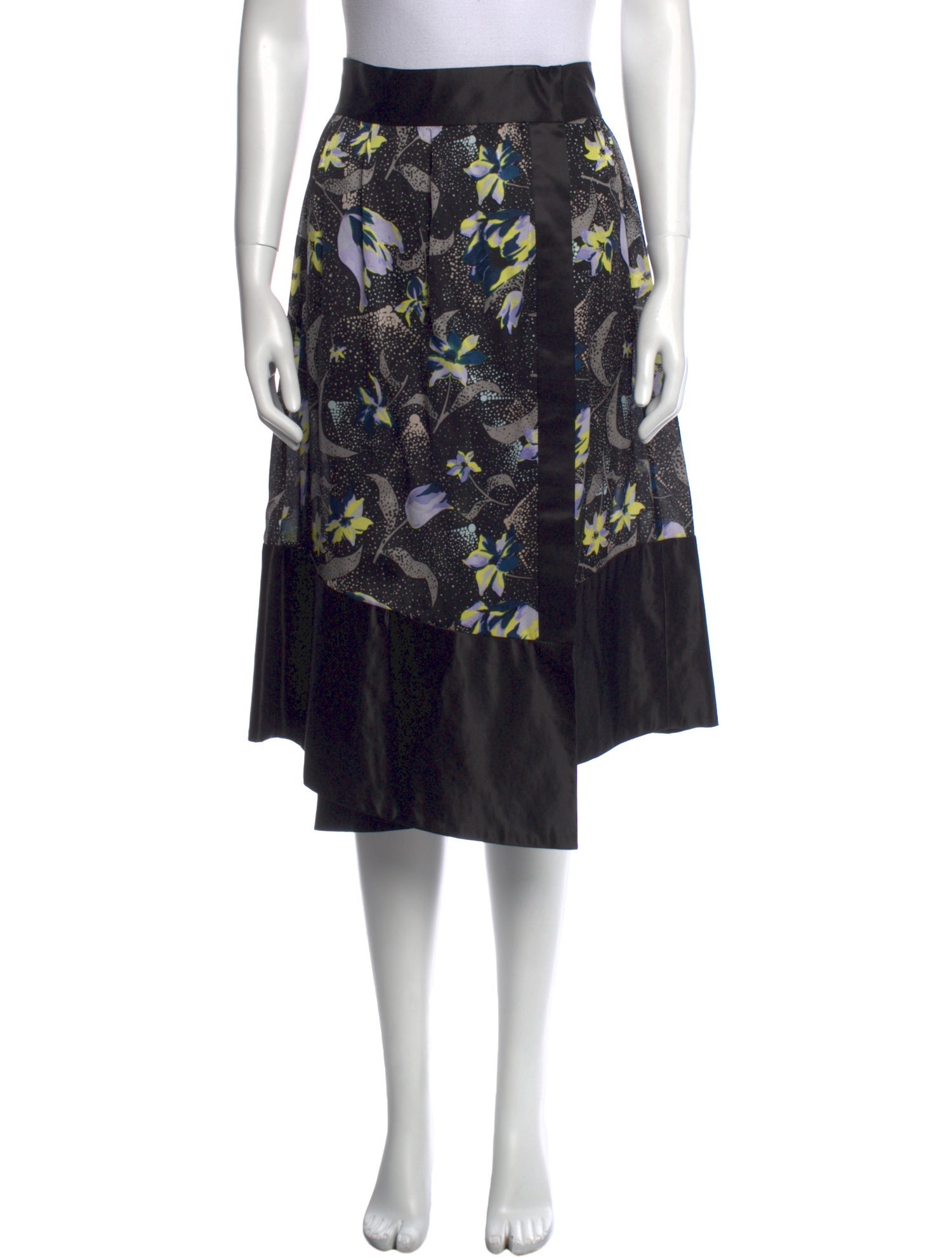 Suno Floral Print Knee-Length Skirt