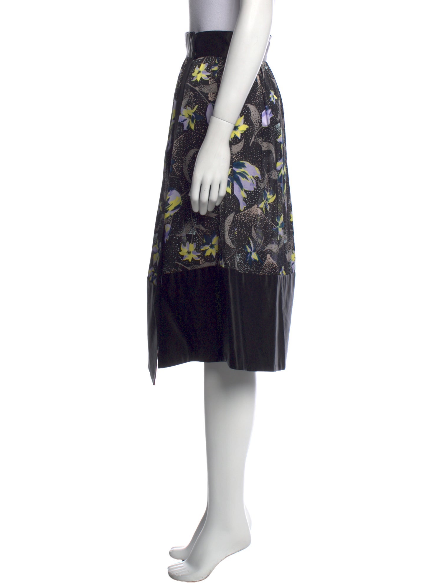 Suno Floral Print Knee-Length Skirt