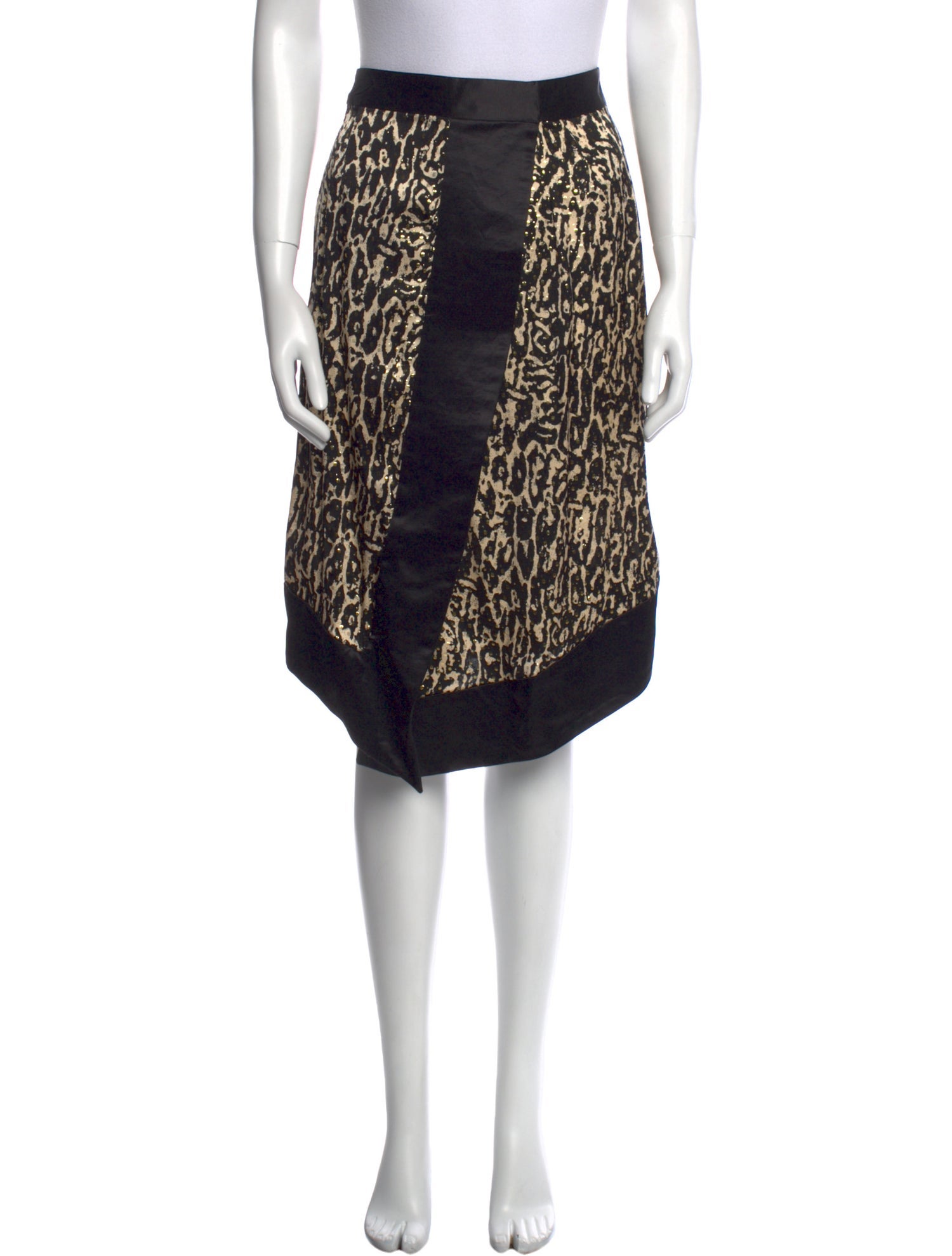 Suno Animal Print Knee-Length Skirt
