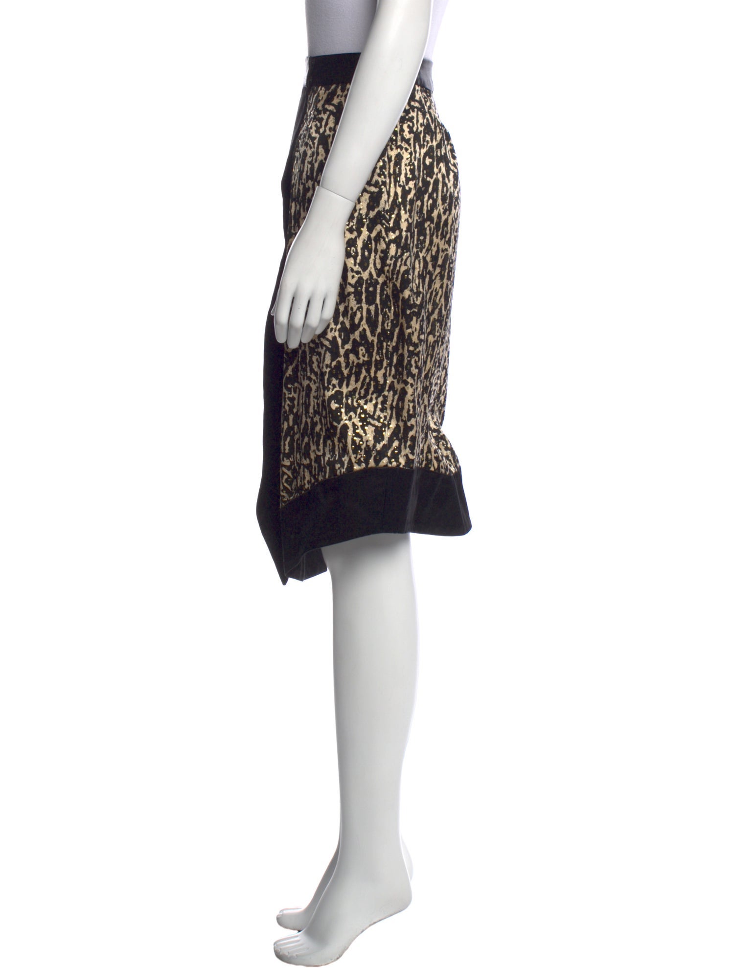 Suno Animal Print Knee-Length Skirt