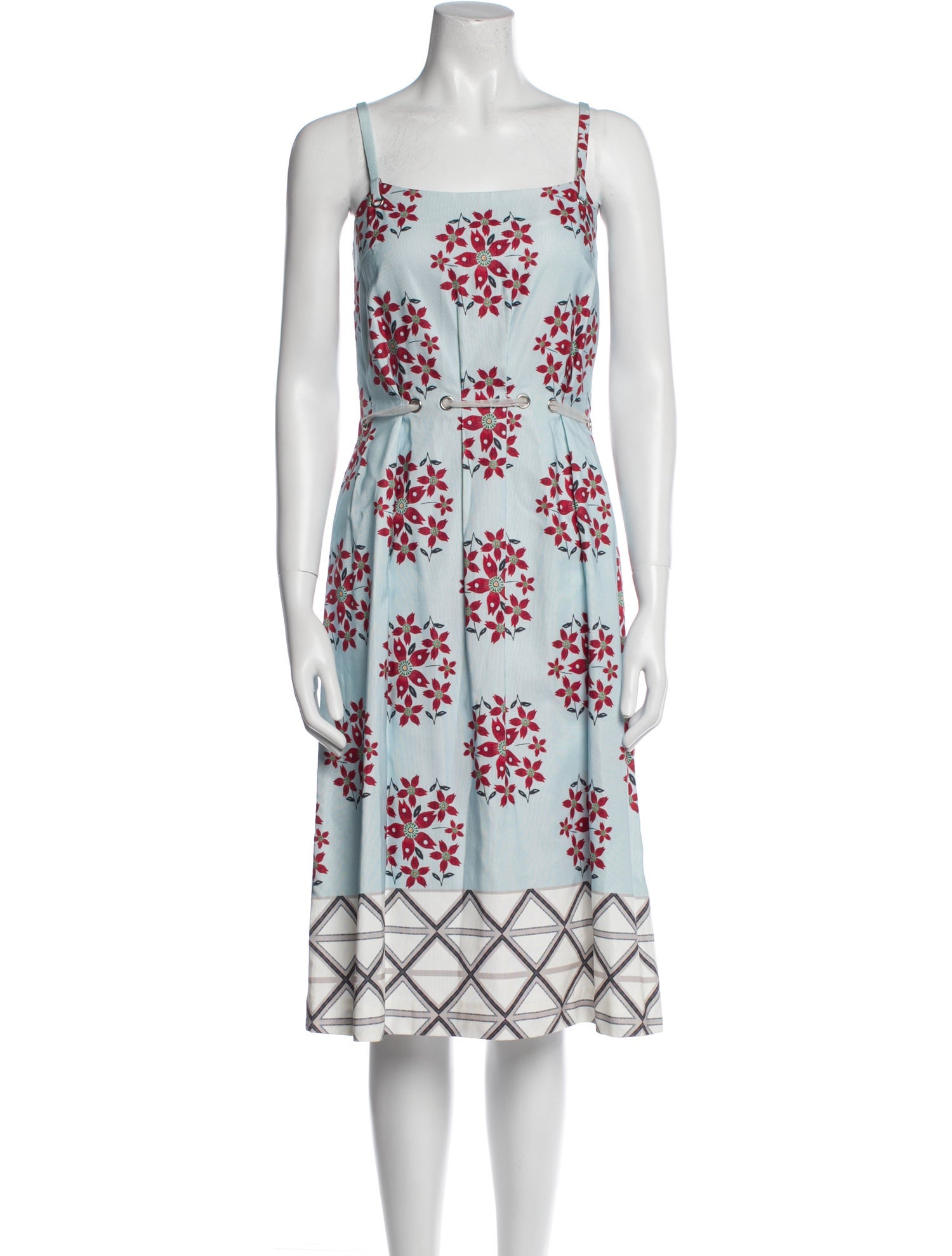Suno Floral Print Midi Length Dress