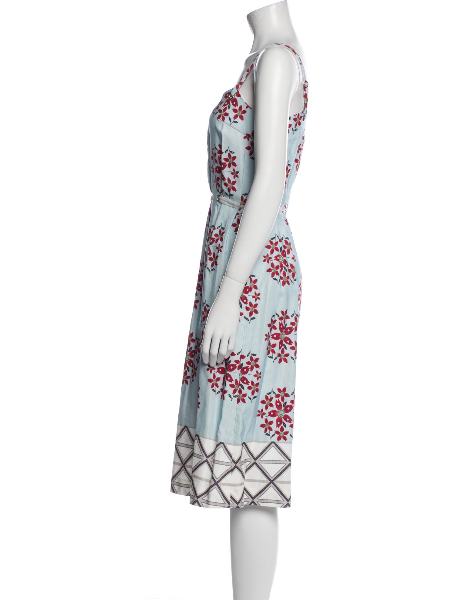 Suno Floral Print Midi Length Dress