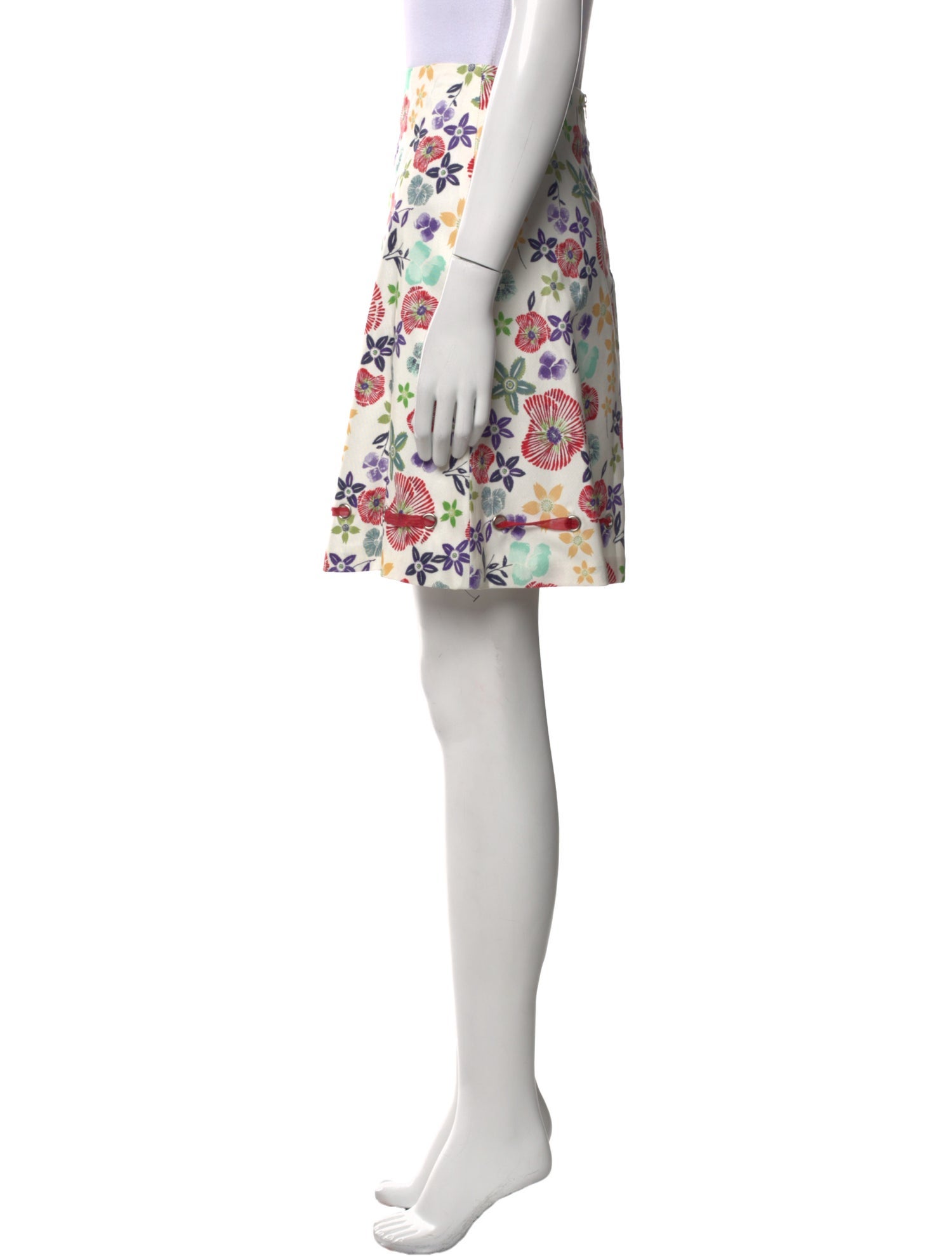 Suno Floral Print Knee-Length Skirt