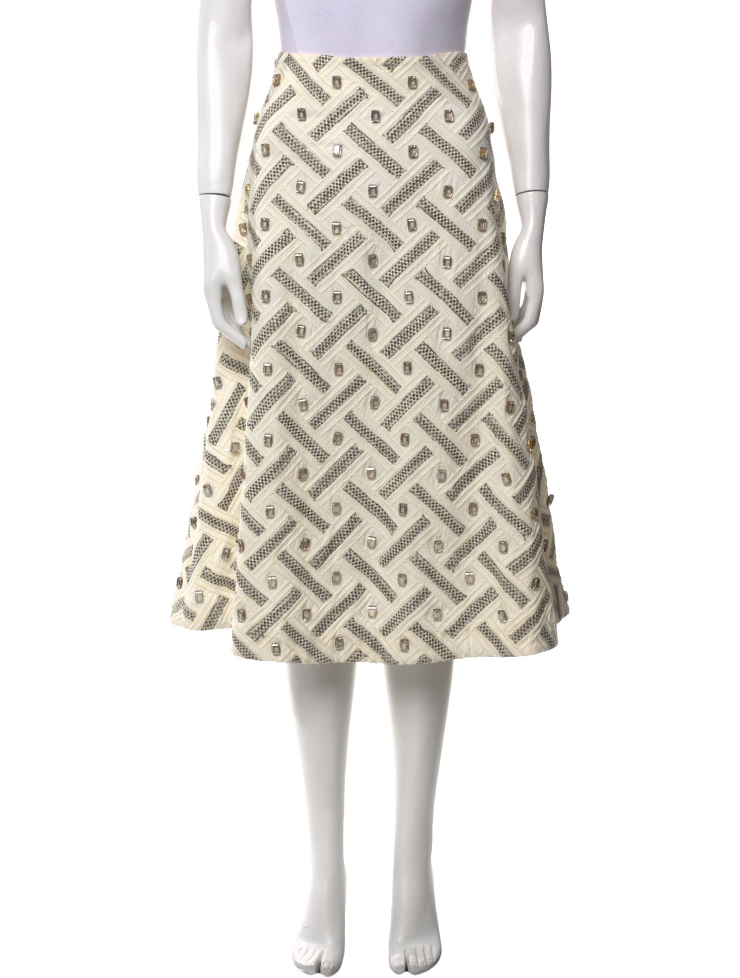 Suno Plaid Print Knee-Length Skirt