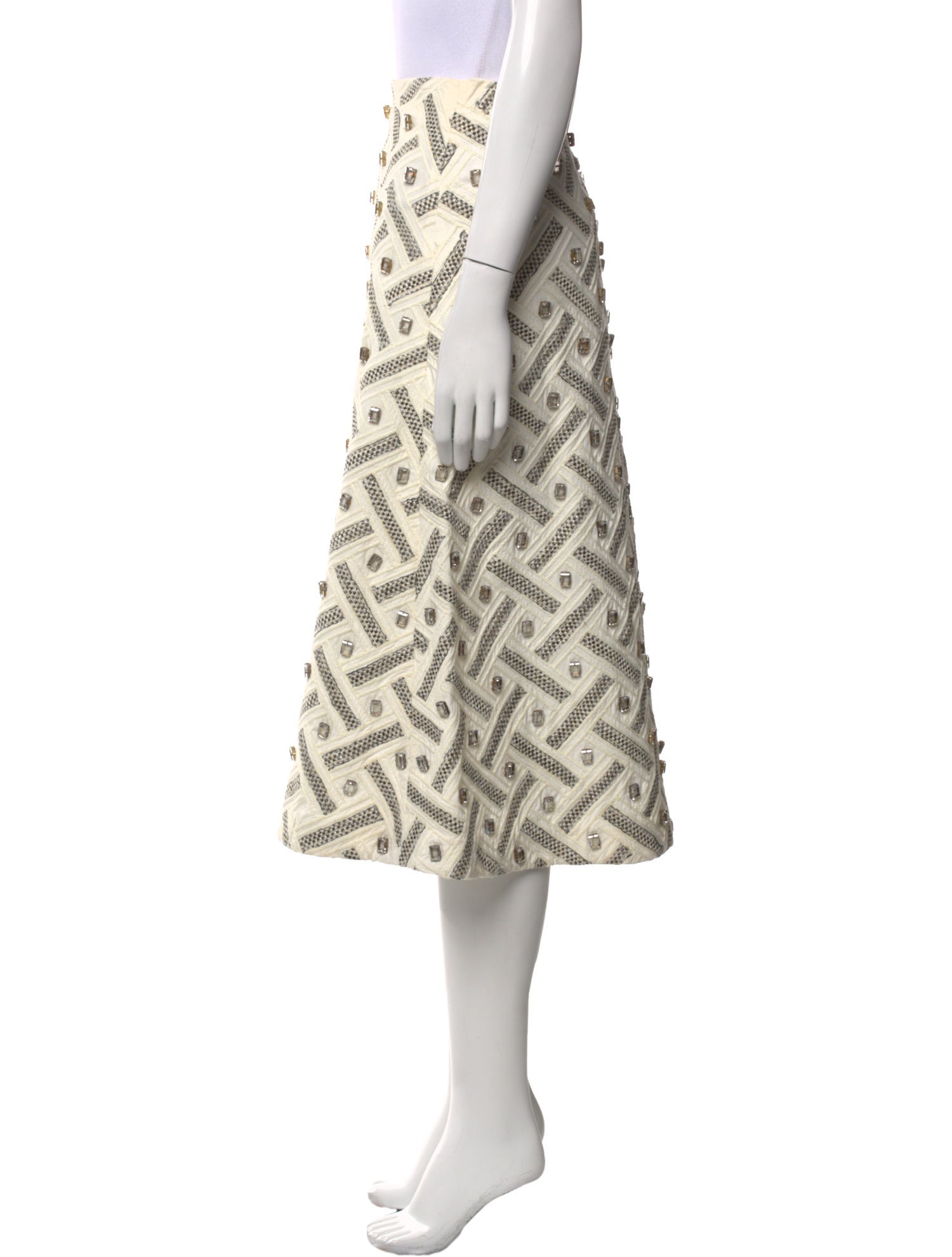 Suno Plaid Print Knee-Length Skirt