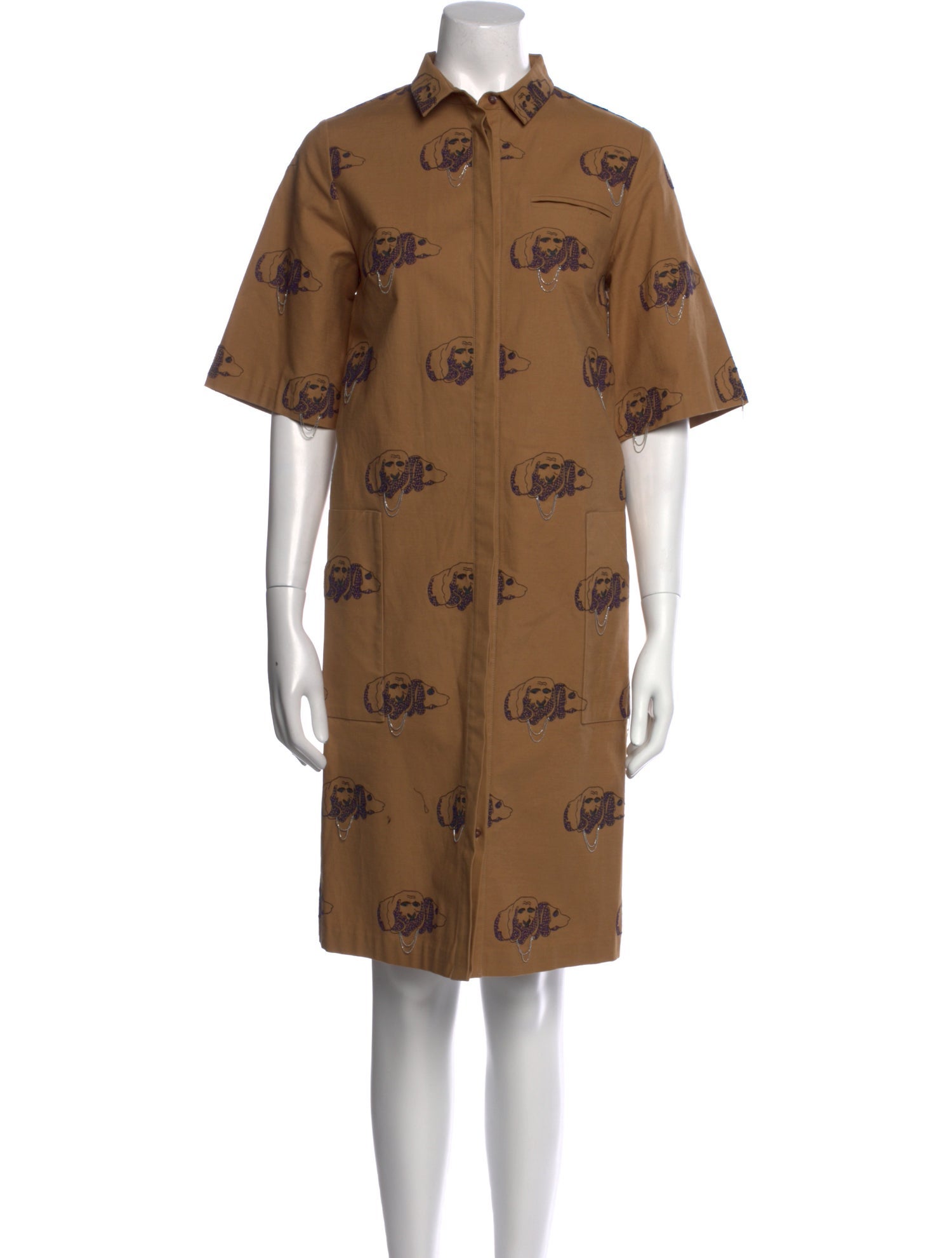 Suno Printed Knee-Length Dress