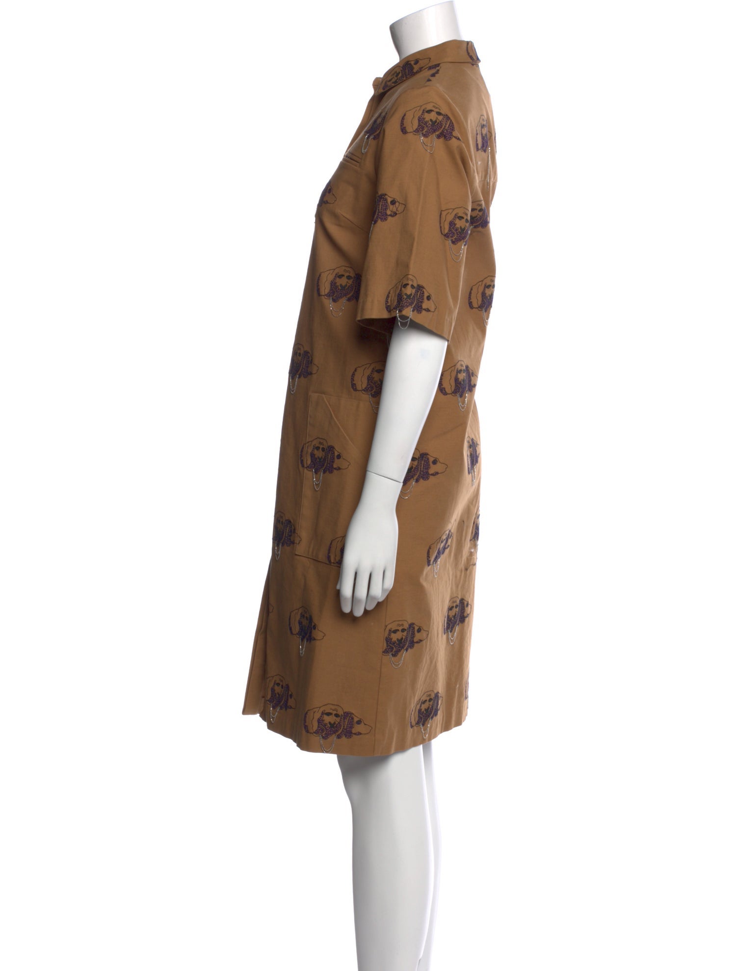 Suno Printed Knee-Length Dress