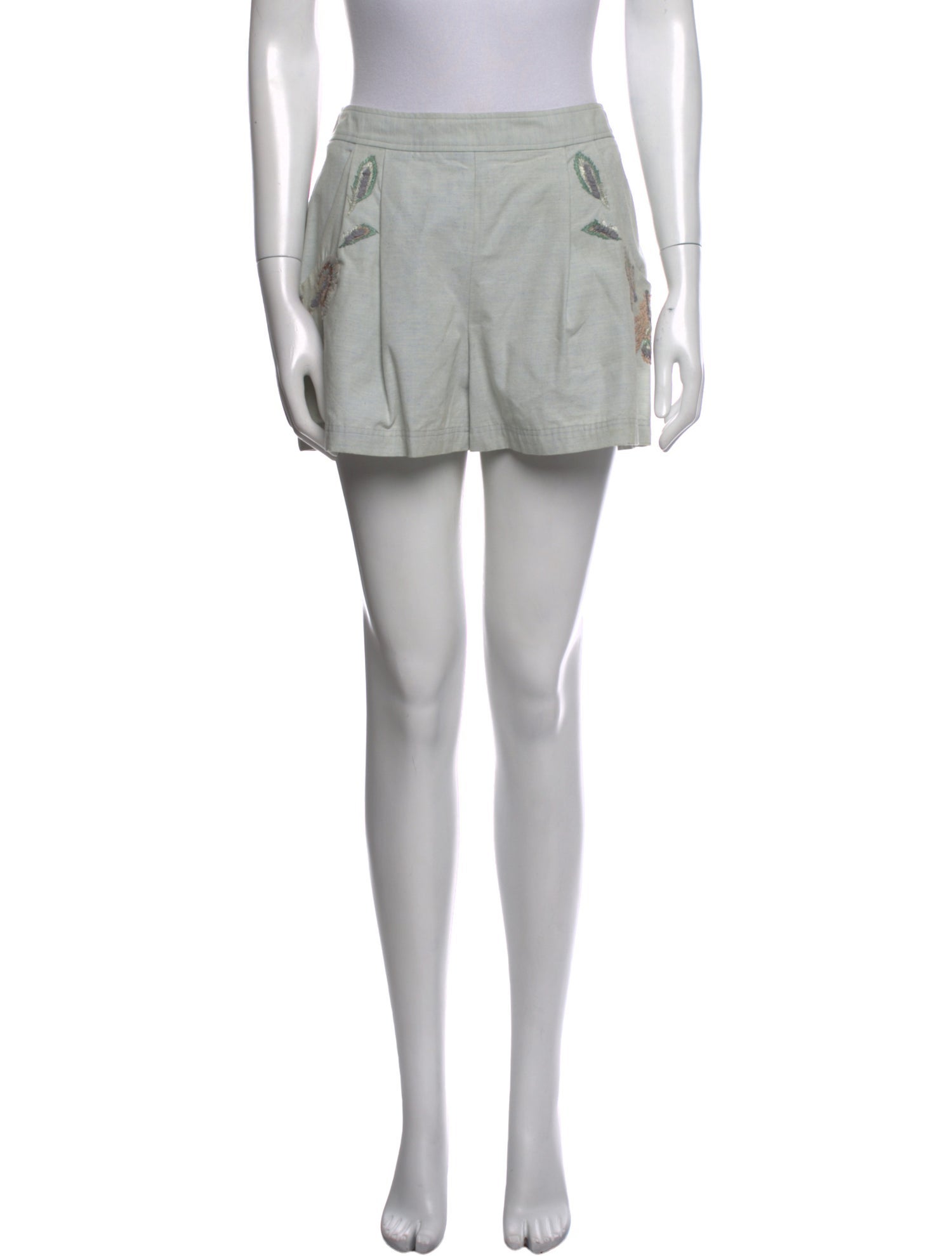 Suno Chambray Mini Shorts