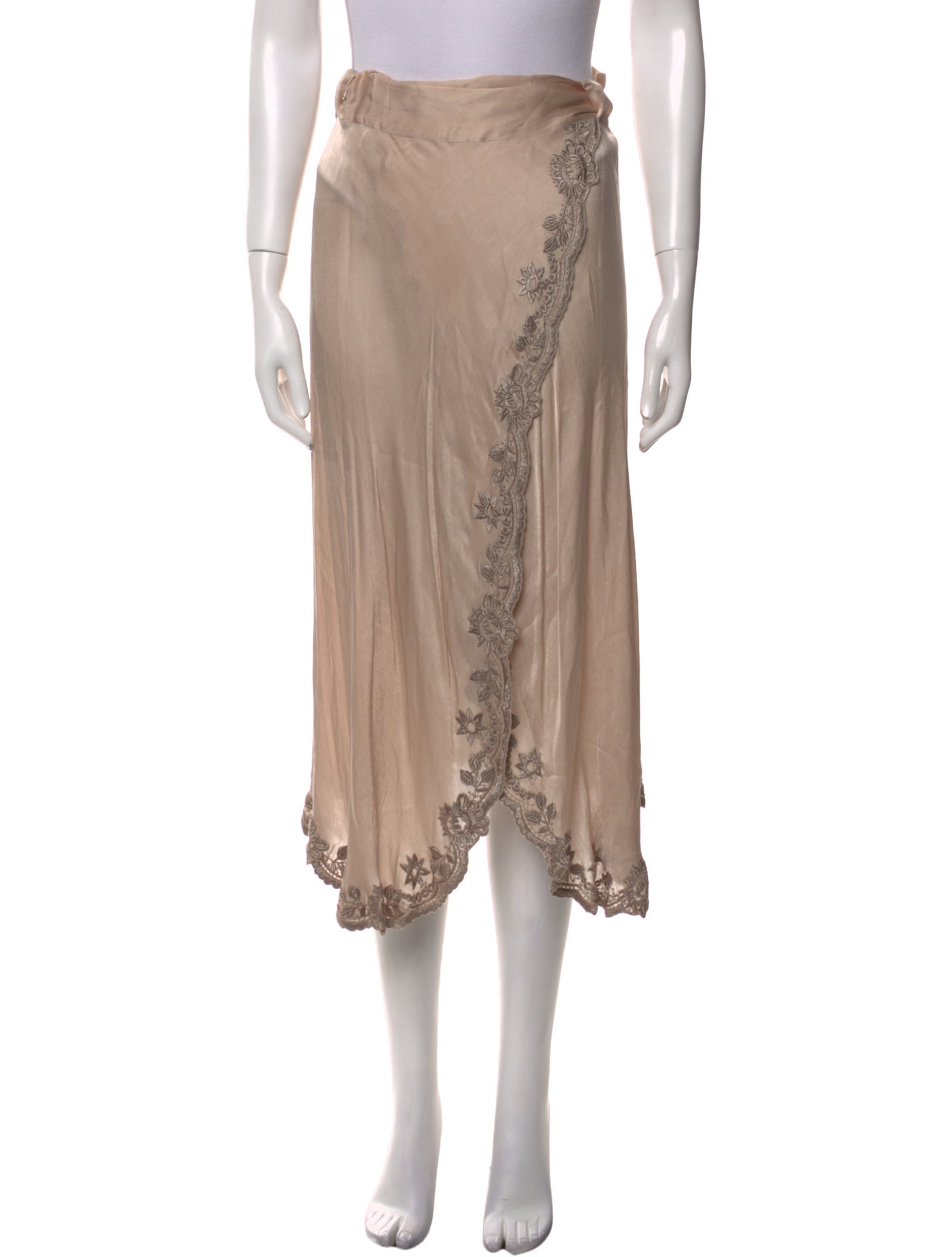 Suno Embroidered Accent Midi Length Skirt