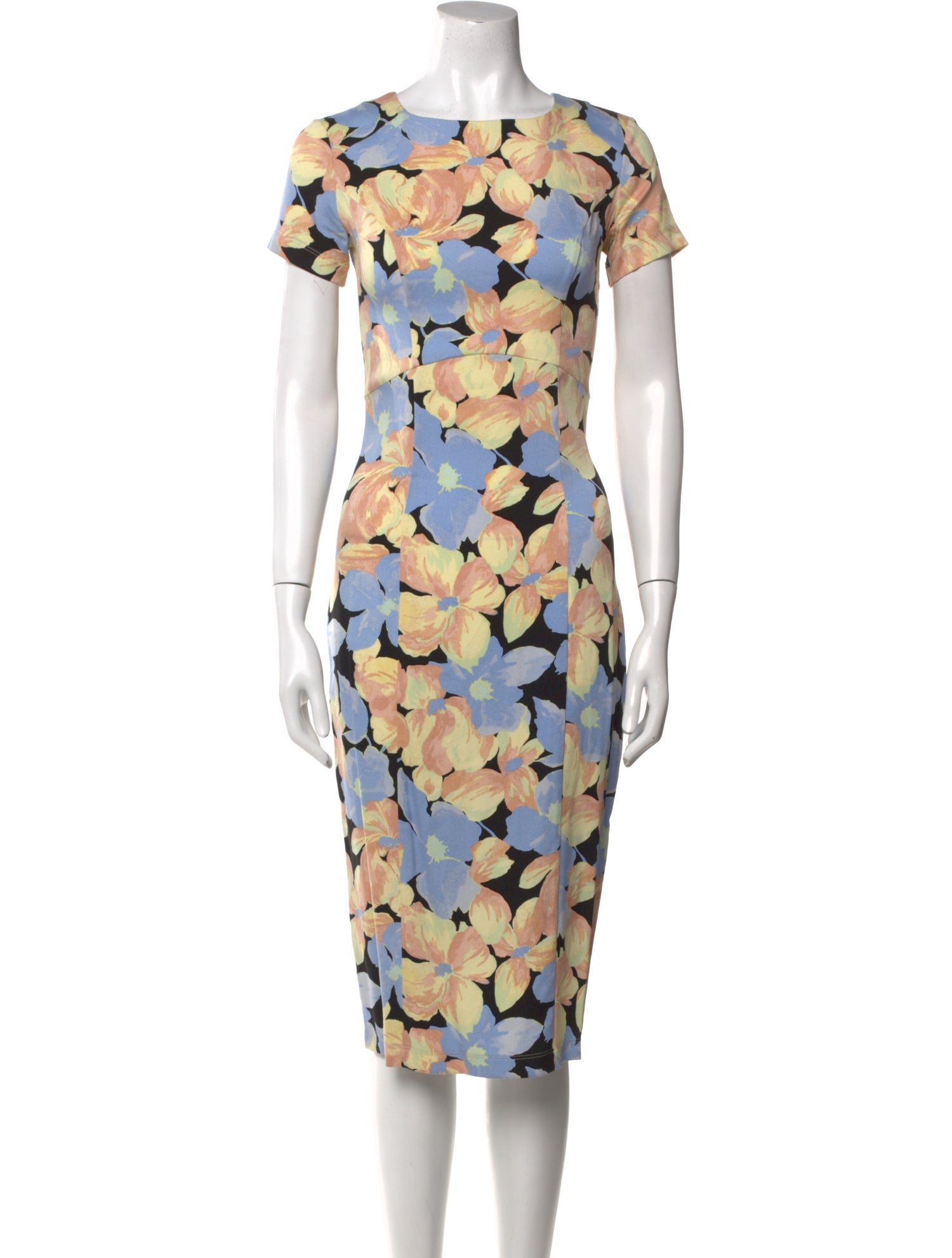 Suno Floral Print Midi Length Dress
