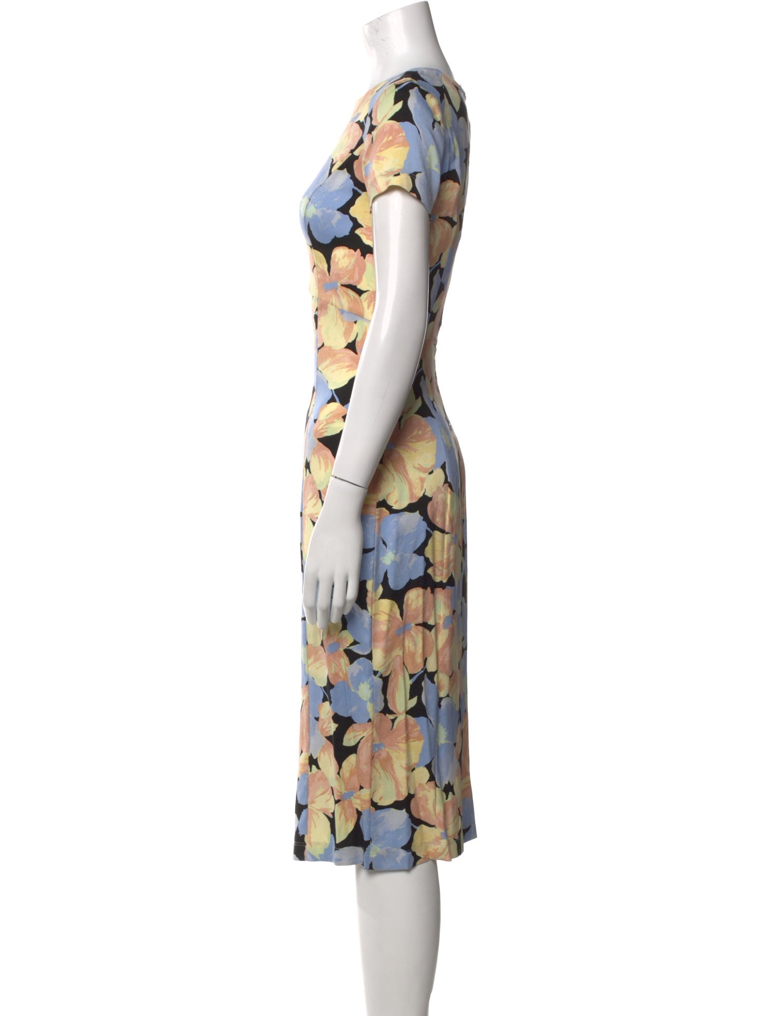 Suno Floral Print Midi Length Dress