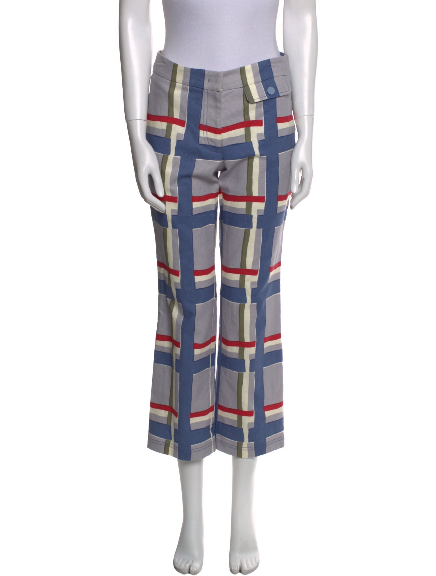 Suno Plaid Print Straight Leg Pants