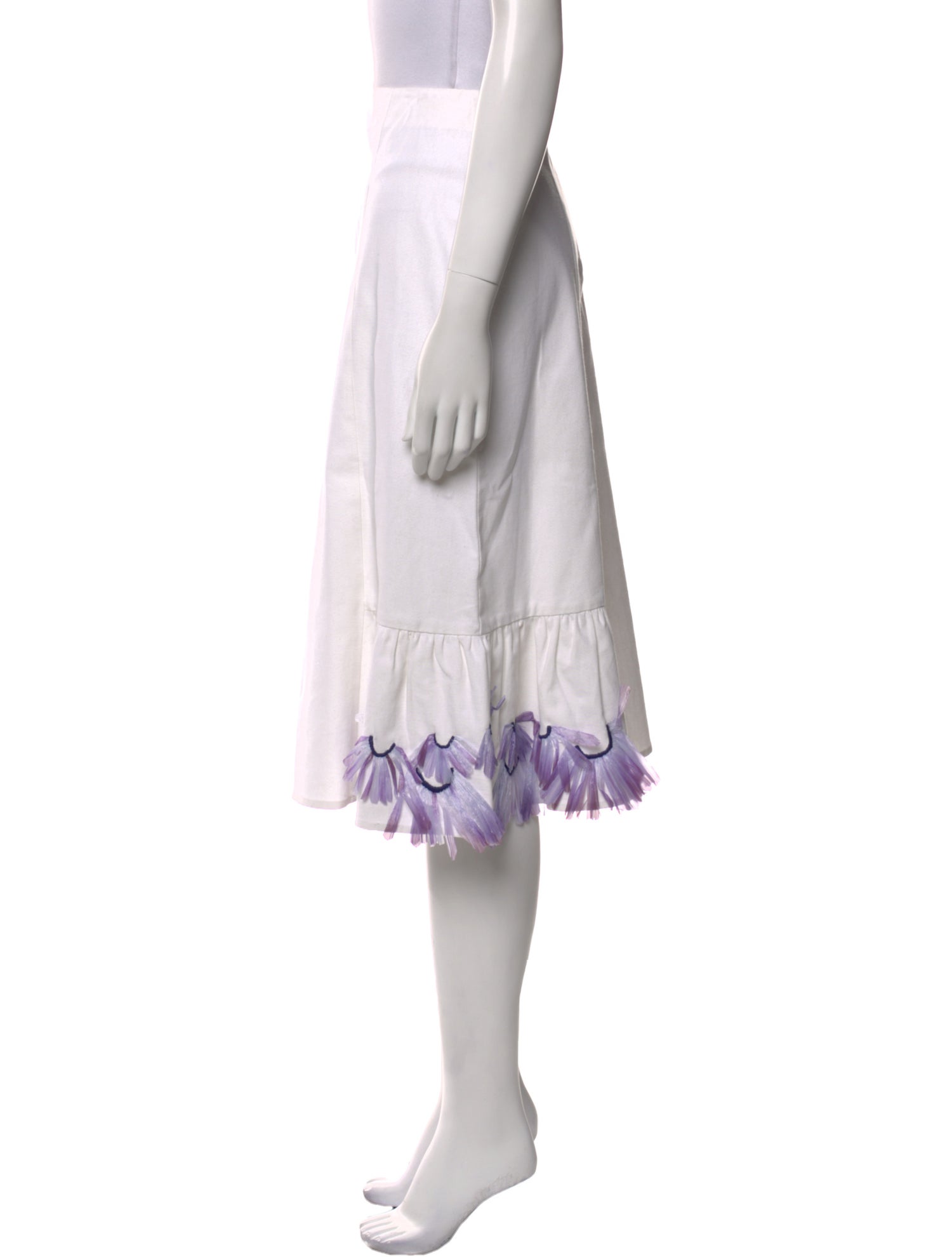 Suno Embroidered Accent Knee-Length Skirt