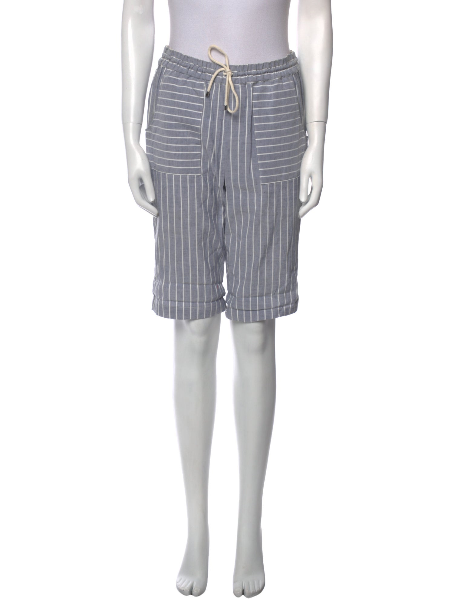 Suno Striped Knee-Length Shorts