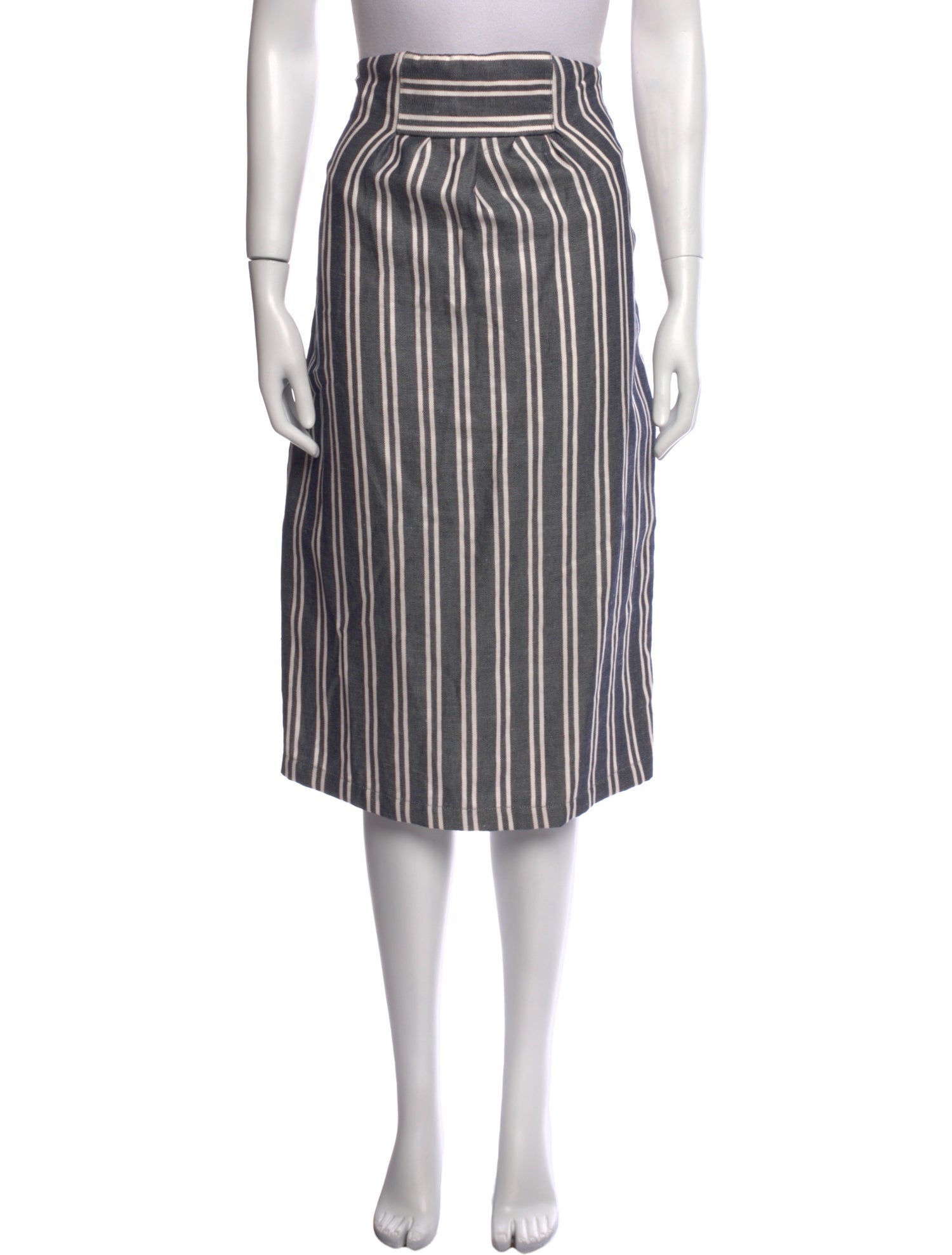 Suno Striped Midi Length Skirt