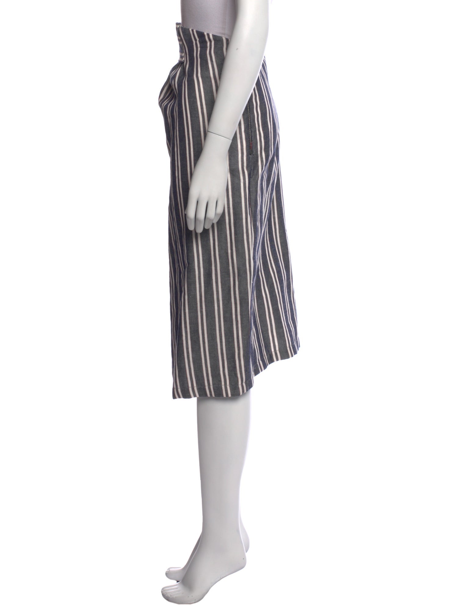 Suno Striped Midi Length Skirt