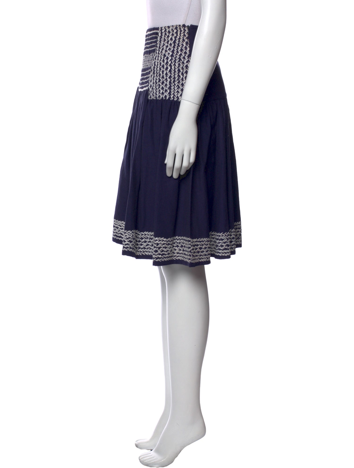 Suno Striped Knee-Length Skirt