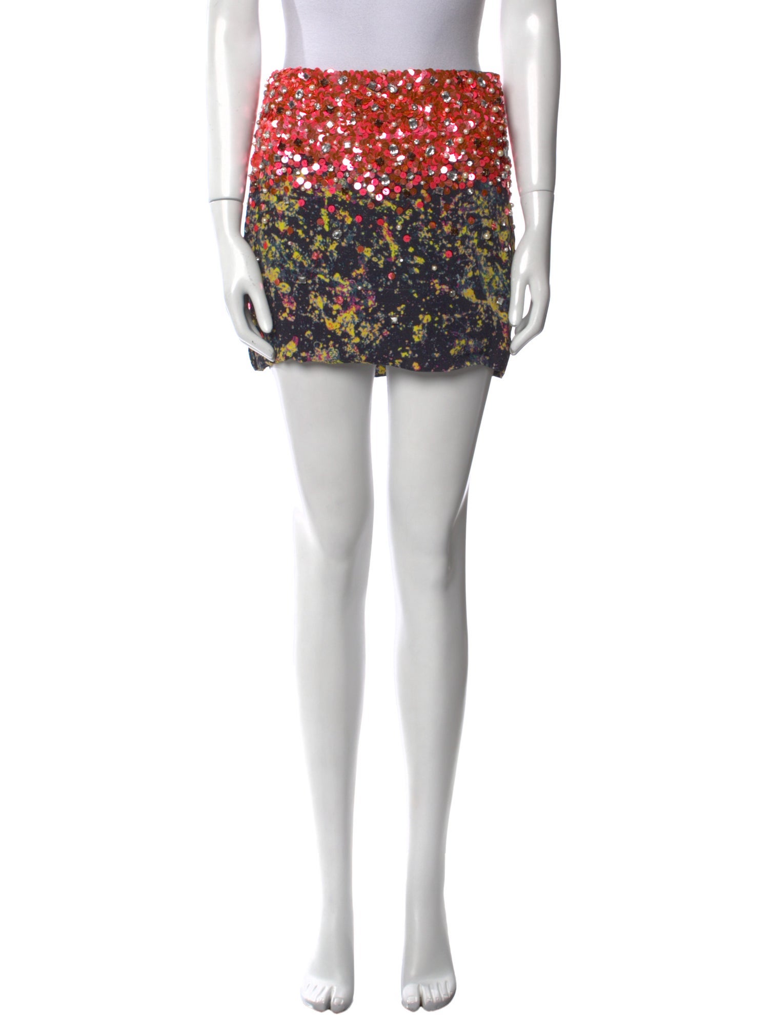 Suno Floral Print Mini Skirt