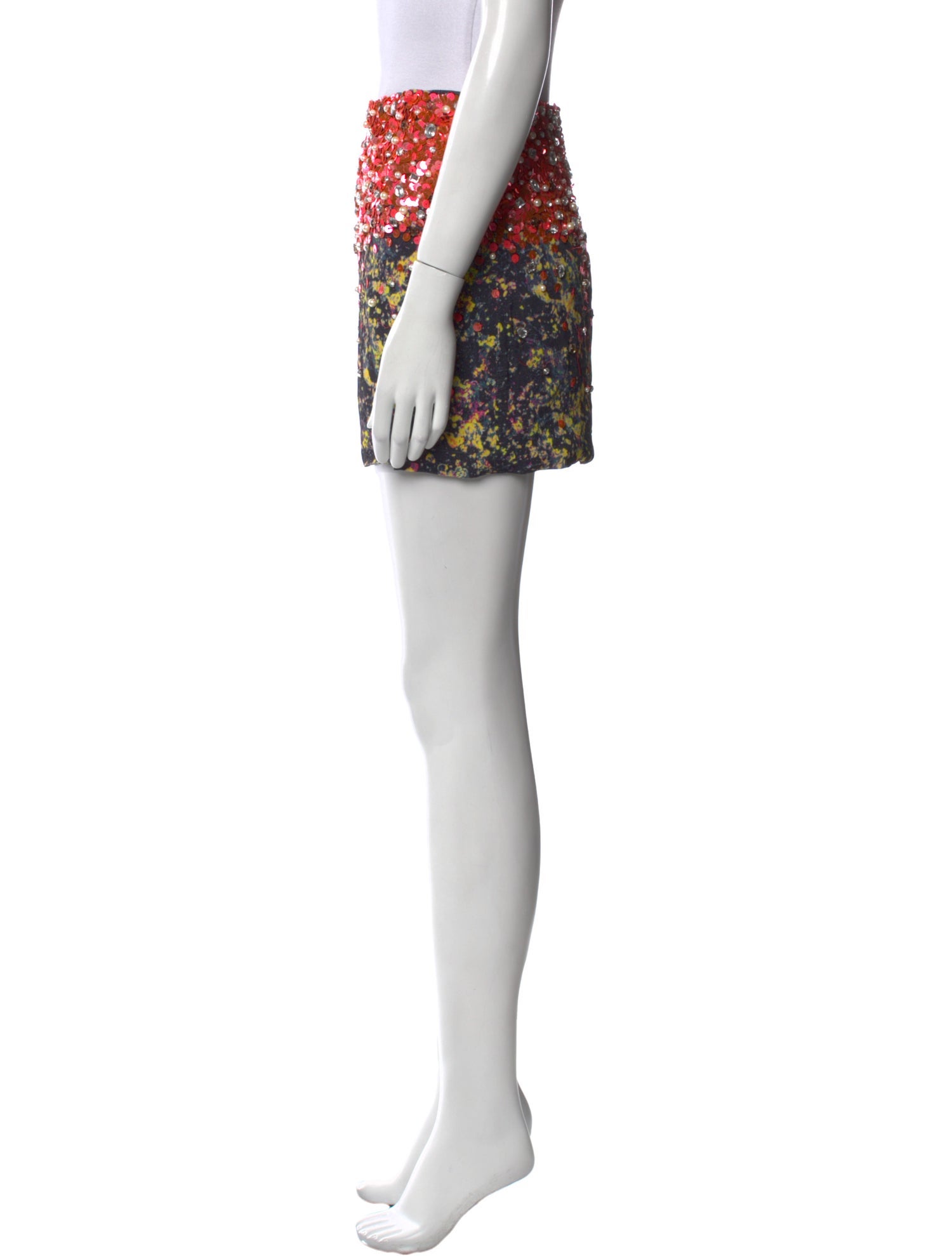 Suno Floral Print Mini Skirt