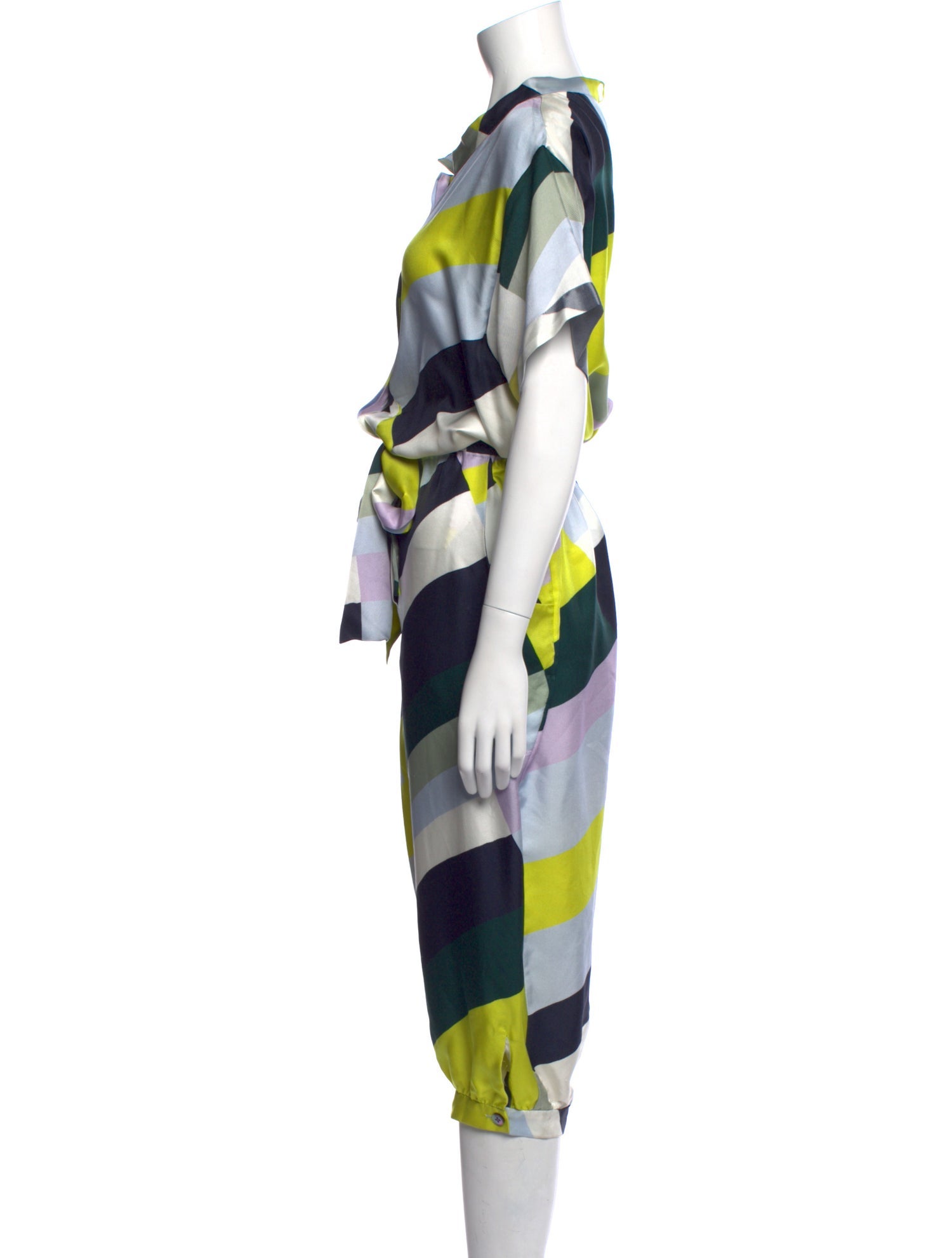 Suno Striped Scoop Neck Jumpsuit