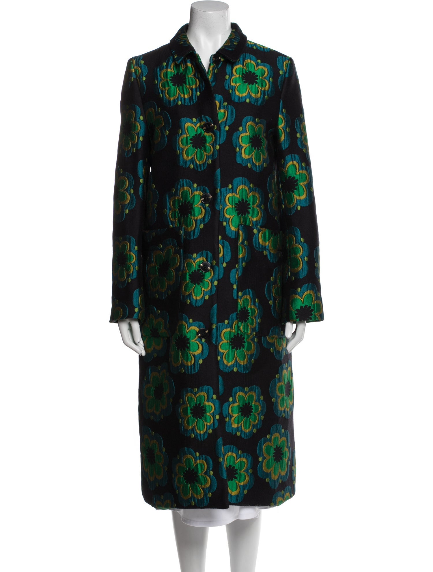 Suno Floral Print Trench Coat