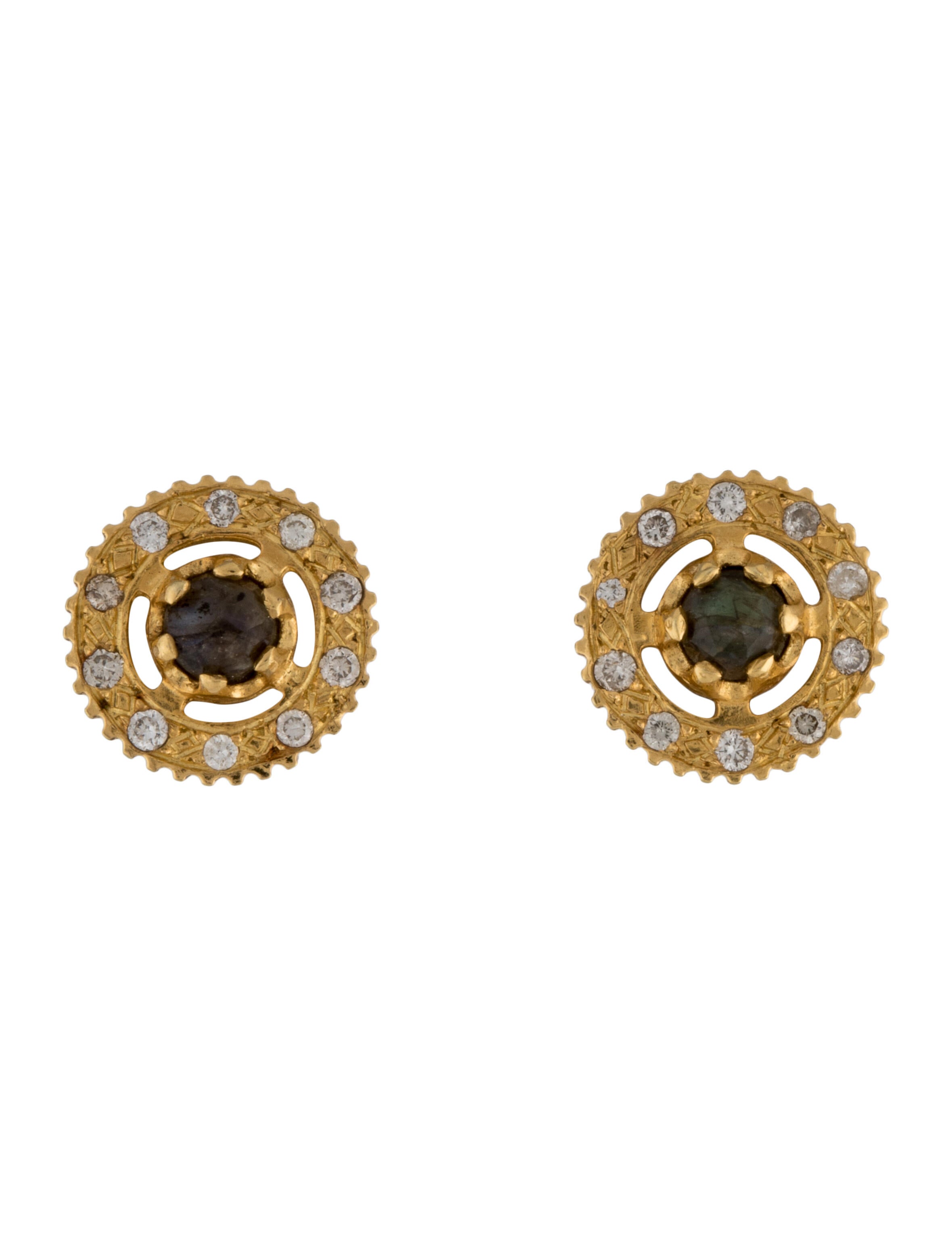 Chanel Faux Pearl & Resin Flower Stud Earrings Blue, GoldTone Metal