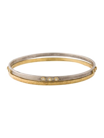 Suneera Two-Tone Diamond 2 Bangle Set