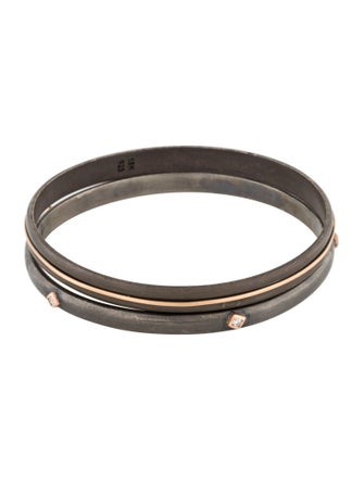 Suneera Two-Tone Diamond Bangle Set