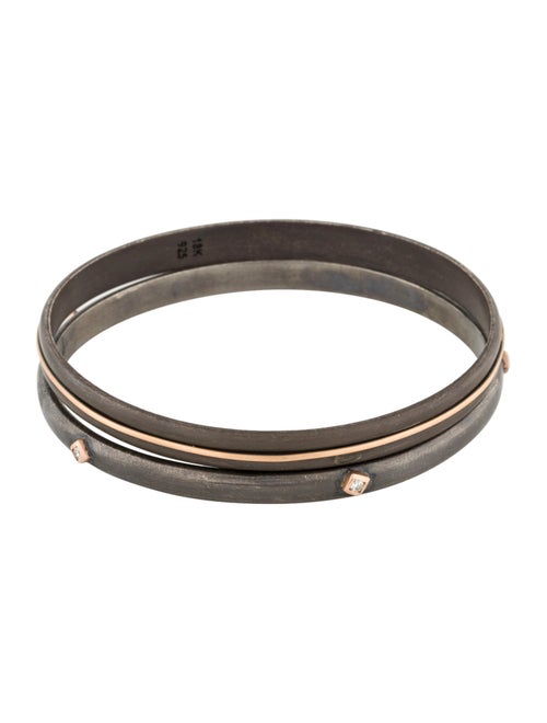 Suneera Two-Tone Diamond Bangle Set