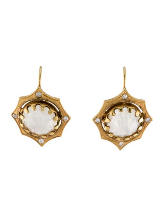 Suneera 18K Moonstone Labradorite & Diamond Drop Earrings