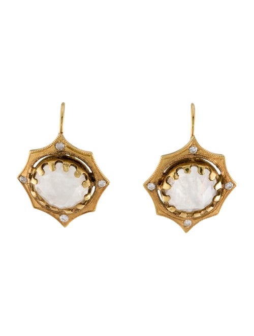 Suneera 18K Moonstone Labradorite & Diamond Drop Earrings