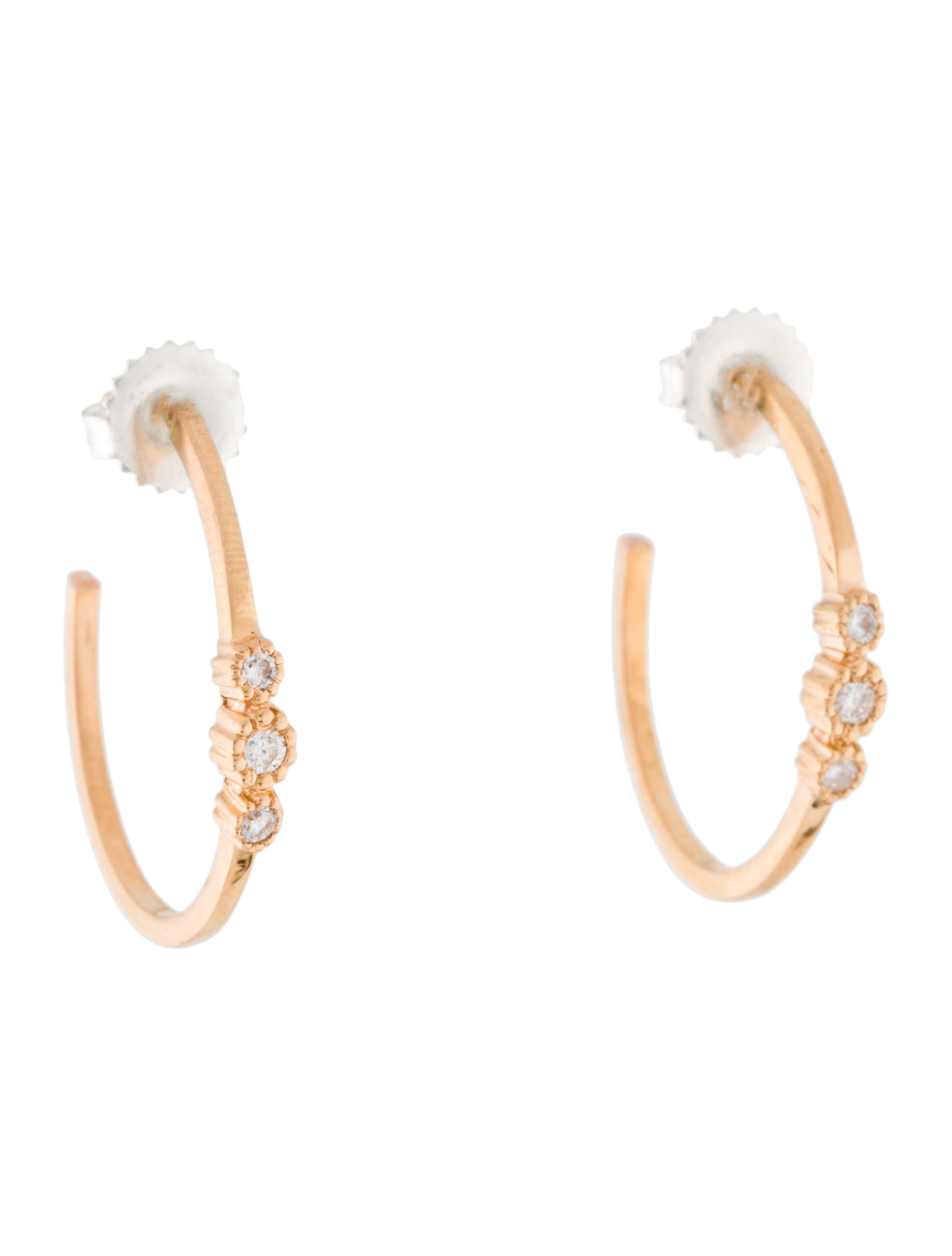 Suneera 14K Diamond J-Hoop Earrings