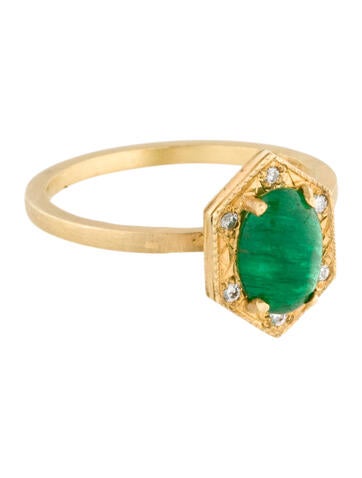Suneera Engagement Ring 14K 1.24ctw Emerald & Diamond 6.5