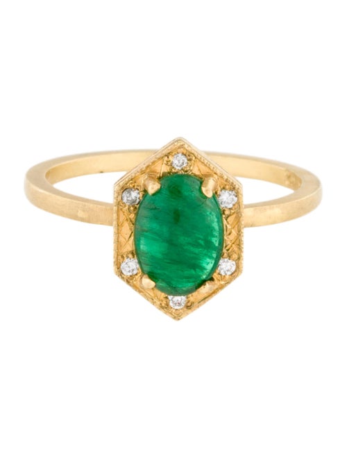 Suneera 14K 1.24ctw Emerald & Diamond Engagement Ring