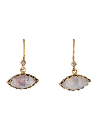 Suneera Moonstone & Diamond Drop Earrings