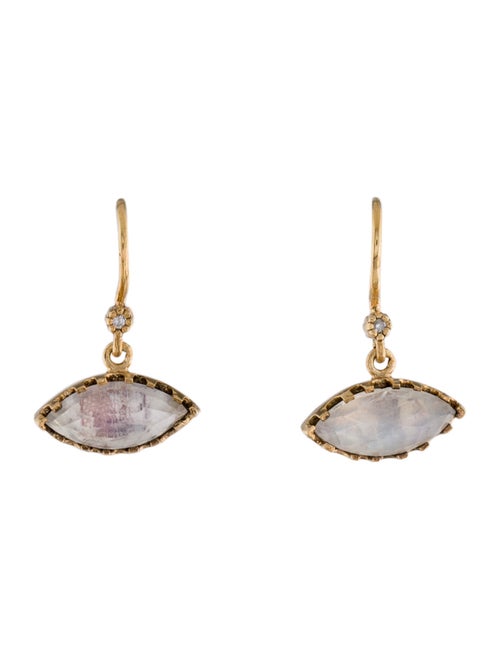 Suneera Moonstone & Diamond Drop Earrings