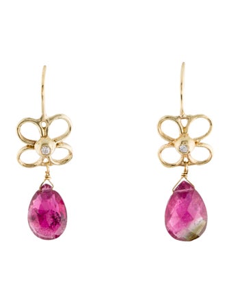 Suneera 18K Tourmaline & Diamond Drop Earrings