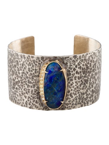 Suneera Cuff Two-Tone Boulder Opal & Diamond