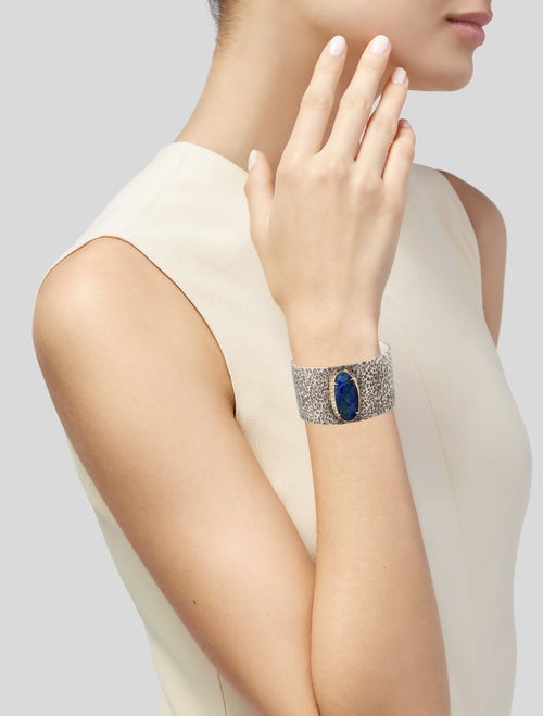 Suneera Two-Tone Boulder Opal & Diamond Cuff