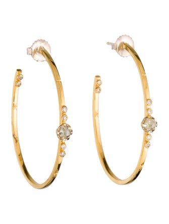 Suneera 18K Diamond Sophia Hoop Earrings