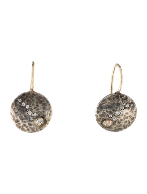 Suneera Diamond Hammered Drop Earrings