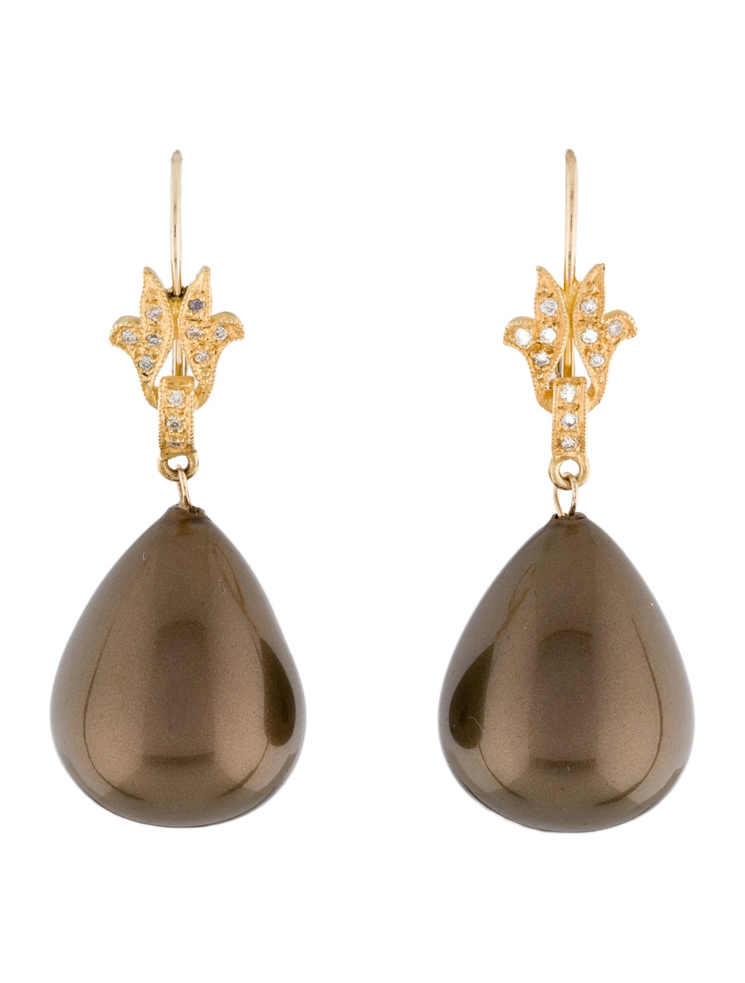 Suneera 18K Faux Pearl & Diamond Drop Earrings